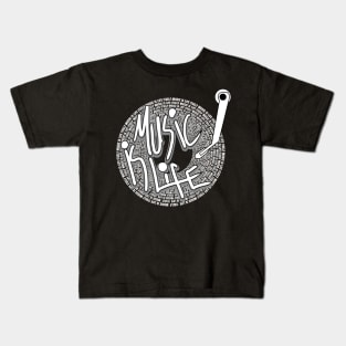 Copy of music is life gramophone themed design Kids T-Shirt